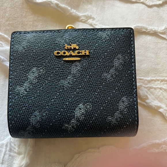 Coach Handbags - COACH Blue Signature Compact Wallet